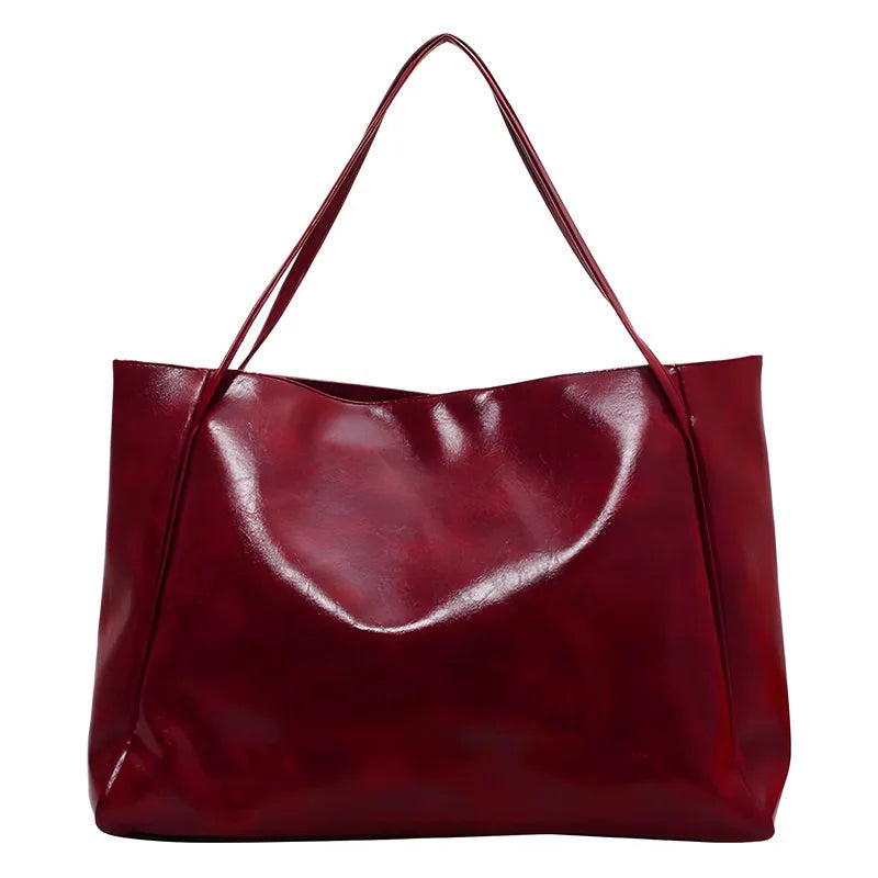 Lisa™ – Romslig Brun Tote Bag i Skinnimitasjon
