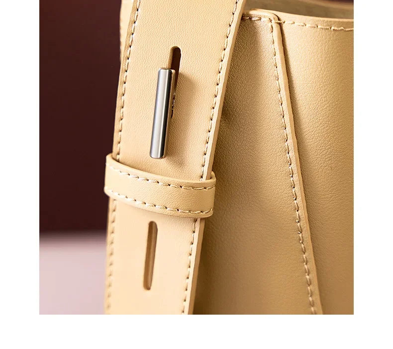 tine™ – Stylish Sand-Colored Shoulder Bag with Belt Handle