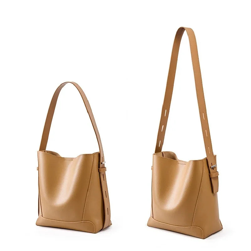 tine™ – Stylish Sand-Colored Shoulder Bag with Belt Handle