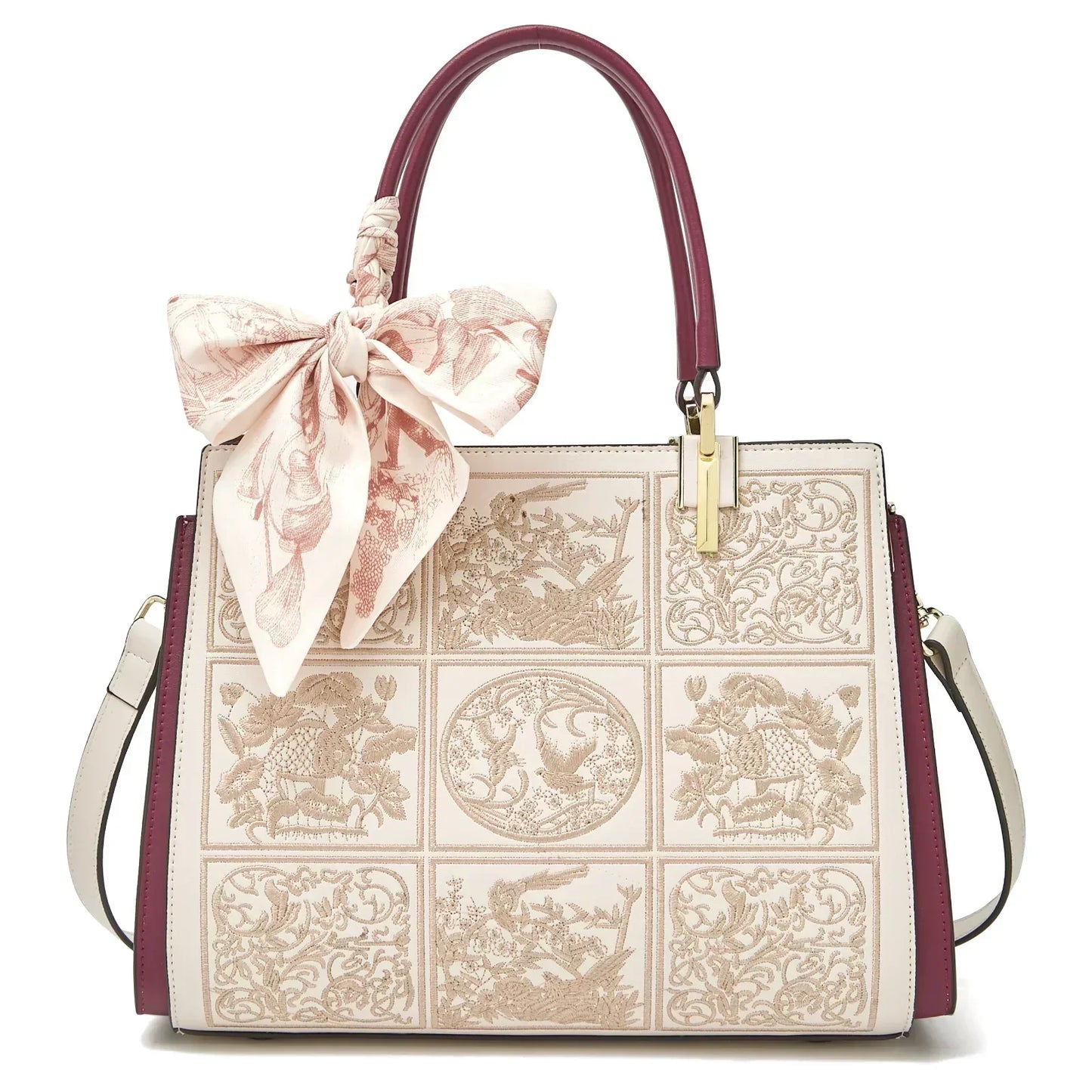 sylvia™ – unik broderi crossbody med sløyfedetalj