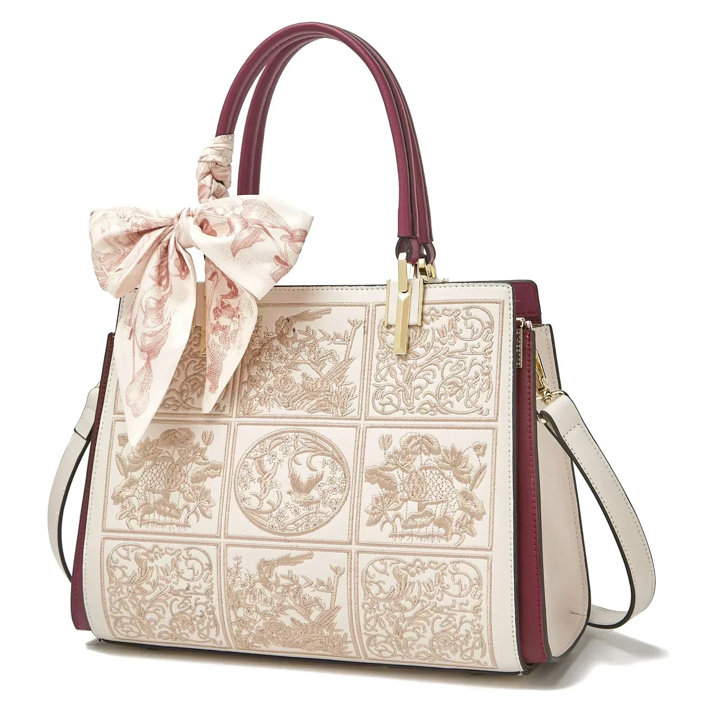 sylvia™ – unik broderi crossbody med sløyfedetalj
